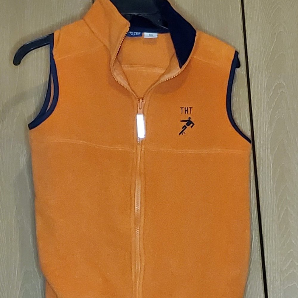 L.L. Bean Kids Boys Orange Fleece Vest Size Medium - Preowned